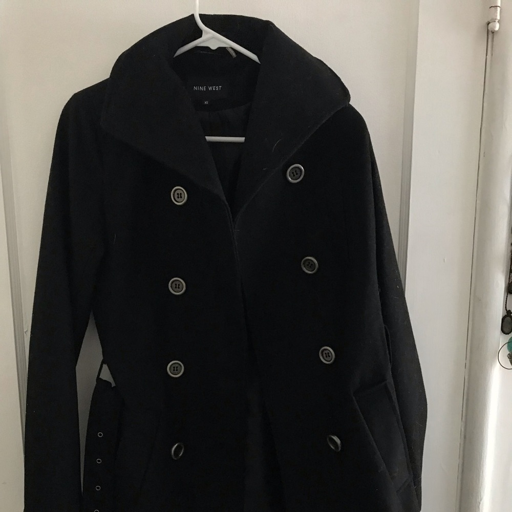 Black Nine West Peacoat - never worn